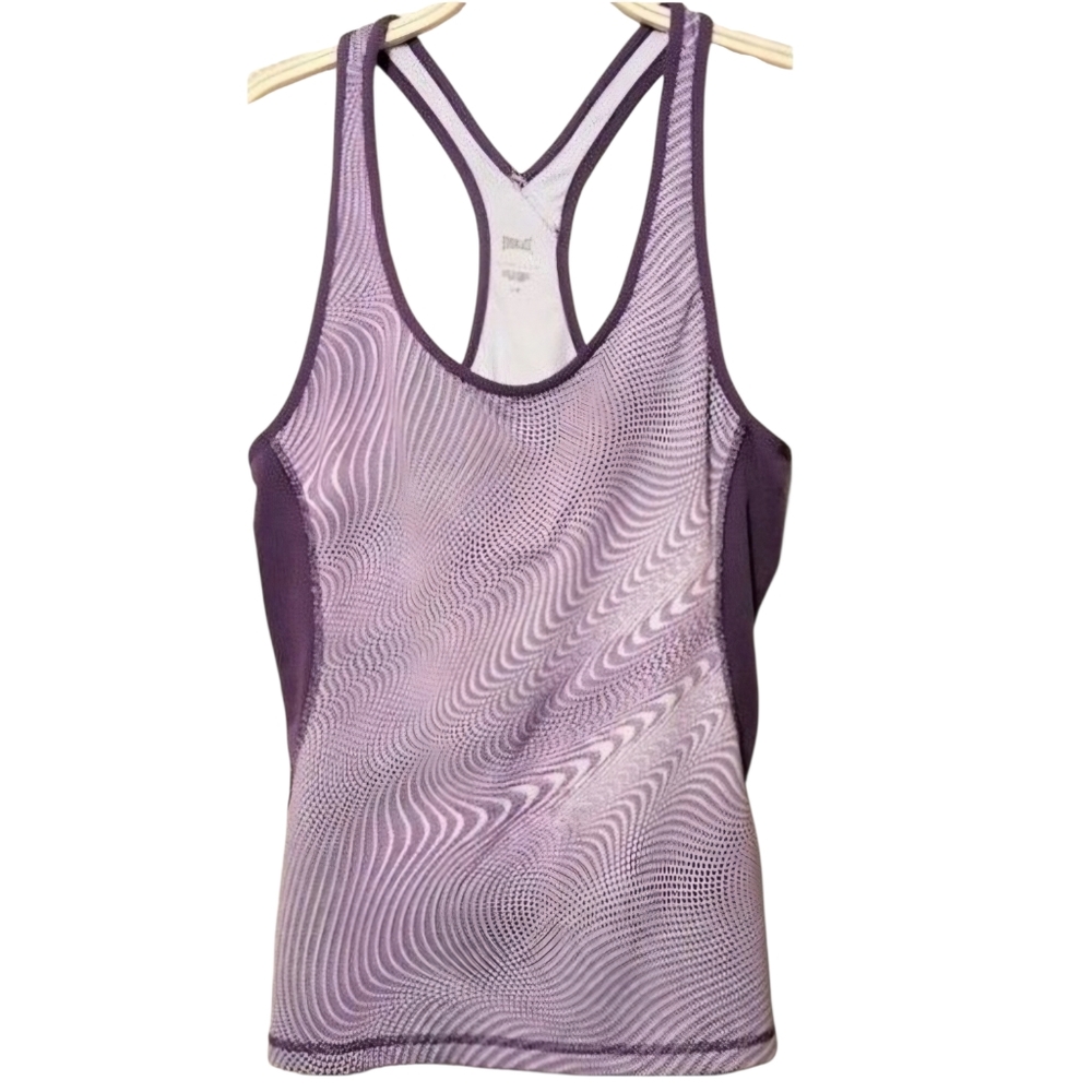 EVERLAST tank workout racer back shelf bra M VGUC purple active
